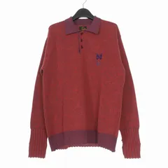 ニードルス ニードルズ Needles × サスクワァッチファブリックス Sasquatchfabrix. ニットポロシャツ セーター 長袖 XS レッド 赤 23AW-KNN-071のサムネイル