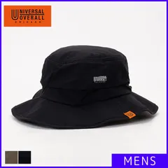 【新品・未使用】 ダントツ撥水ポケッタブルHAT メンズ アウトドア 紐つき つば広 涼しい あごひも 折りたたみ アドベンチャーハット サファリハット アメカジ 帽子 ユニバーサルオーバーオール 91/BLACK ブラック 黒 YMT-DS2303-CP