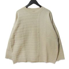 Excellent condition VOO TRICKY JQ KNIT Tricky Jacquard Wool Ivory K 27113678