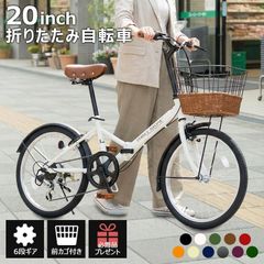 折りたたみ自転車 20インチ 籐風バスケット搭載 [TS-20] -2 シマノ社製