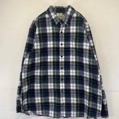 古着 エルエルビーン L.L.Bean 長袖シャツ ボタンダウン 胸ポケット ネルシャツ L  グリーン系 チェック メンズのサムネイル