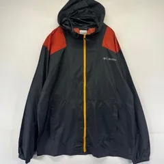 古着 コロンビア Columbia ジャケット フルジップ ナイロン  パーカー ワンポイントロゴ アウトドア 薄手 L  ブラック系 メンズ