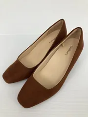 chiffonFit パンプス 24.5 ブラウン スエード 無地 スクエアトゥ 3.1～5cm 太ヒール ストラップなし レディースのサムネイル