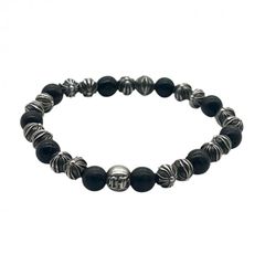 CHROME HEARTS 6mm ブラックトルマリンビーズブレスレット - メルカリ