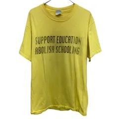 90s USA製 Hanes 半袖 ロゴTシャツ L イエロー ヘインズ プルオーバー 90年代 クルーネック シングルステッチ カットソー 夏物 a805-6070のサムネイル