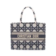 ディオール Dior トートバッグ BOOK TOTE ブックトート ミディアム ネイビー キャンバス ブックトート ミディアム レディース Used A