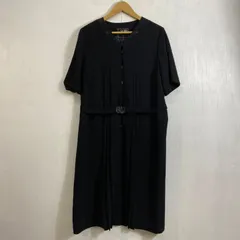 TOKYO SOIR 東京ソワール ブラックフォーマルワンピース 半袖 ロング丈 冠婚葬祭 喪服 礼服 レース切替 プリーツ ブラック レディース サイズ19 E375