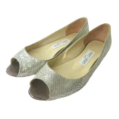ジミーチュウ JIMMY CHOO パンプス シューズ メタリック ラメ シルバー 37 24cm