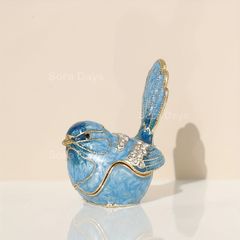berusa様専用ヘレンド【美品・箱入り】フィッシュネットブルー〘2羽の