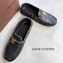 LOUIS VUITTON水色ローファーライトブルードライビングシューズ23.5