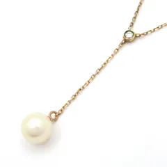 VENDOME(ヴァンドーム青山) ネックレス - K10YG×ダイヤモンド×アイボリー 1Pダイヤ/ダイヤ約0.02カラットのサムネイル