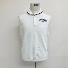 極美品 キャロウェイ ゴルフ 片畔ショールカラー メンズニットベスト ホワイトカラー白 C23119101 襟付きニットベスト 白 2023年モデル 撥水 Lサイズのサムネイル