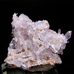 春の庭」ピンク水晶 パイライト共生 鉱物標本 クラスター 黄鉄鉱
