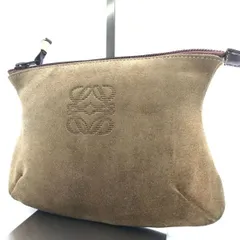 LOEWE　ロエベ　ポーチ　スエード　アナグラム　ブラウン系　1929のサムネイル