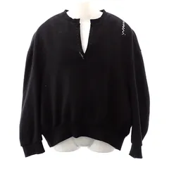 マルニ MARNI メンディング刺繍ロゴ Vネック 38 FLJE0218S1 スウェット シャツ 長袖 トレーナー ステッチ コットン ブラック レディース【中古】【Aランク】のサムネイル