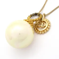 DIOR/ChristianDior(ディオール/クリスチャンディオール) ネックレス - ゴールド×アイボリー