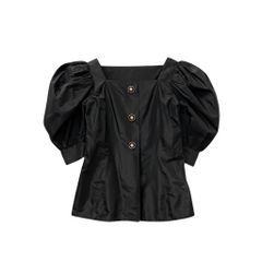 Treat Ürself Rosechoker satin puffblouse - メルカリ