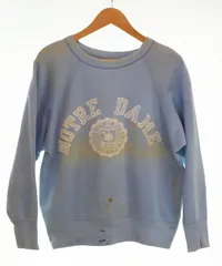 チャンピオン Champion 50s 60s Vintage Sweat ヴィンテージ スウェット ランタグ NOTRE DAME ガレッジ ロゴ 雰囲気系 襤褸 ラグラン スリーブ スウェット ブルー Mサイズ 103MT-4602