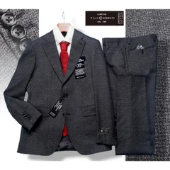新品10.8万円 大手百貨店扱い 秋冬『CERRUTI チェルッティ 伊製生地』ストレッチウール ツイード スーツA6灰(C) 1011201のサムネイル