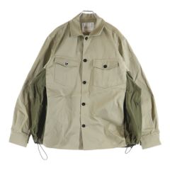 ま*と様 sacai 21SS ドッキングサファリシャツジャケット サイズ3 ま*と様 sacai 21SS ドッキングサファリシャツジャケット サイズ3