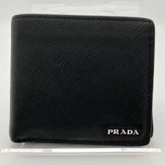 極美品】プラダ 二つ折り財布 サフィアーノレザー ネイビー 2MO738