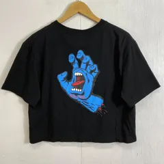 SANTA CRUZ サンタクルーズ Tシャツ 半袖 短丈 クロップド スクリーミングハンド コットン スケボー ブラック  F E392のサムネイル