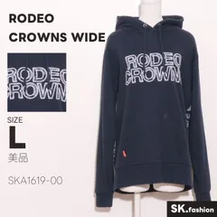 美品 RODEO CROWNS WIDE BOWL トップス パーカー　長袖　ロゴプリント　切り替え　ペイズリー柄　ポケット付きのサムネイル