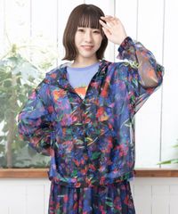 スカラー scolar 162616：アップリケ付きメッシュレースシアーブルゾン
