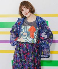 スカラー scolar 162616：アップリケ付きメッシュレースシアーブルゾン