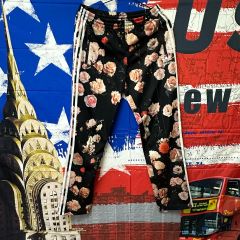 美品 アディダス 花柄 トラックパンツ 黒 100 S-213 - メルカリ