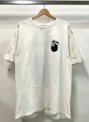 STUSSY ステューシー 半袖Tシャツ サイズL コットン100% 8ボール ロゴ ホワイト ストリート ホンジュラス製 汚れ有り