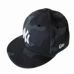 ニューエラ NEW ERA 59FIFTY NY ニューヨーク ヤンキース キャップ 帽子 ぼうし 迷彩 カモフラ柄 ロゴ 刺繍 58.7cm グレー チャコールブラック 7 3/8 野球帽 メジャーリーグ