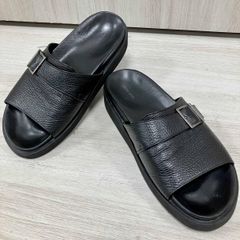 HERMES サンダル ブラック レザー - メルカリ