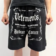 【春夏】【良品】VETEMENTS ハードコア クチュール ロゴ ショートパンツ ブラック ヴェトモンのサムネイル