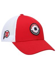 블랙 클로버 남성 액세서리 모자 Black Clover Mens Red White Utah Utes Motto Trucker Snapback Hat Red White