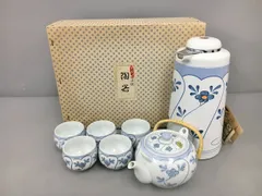 茶器揃い 割花ポット付茶器 湯呑5客 急須 ポット1L 有田焼 未使用 2408LT297のサムネイル