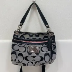 【塩】COACH コーチ ポピー POPPY トートバッグ ショルダー 2WAY キャンバス レザー シグネチャー ロゴ ベージュ F1193【23657AO】E18