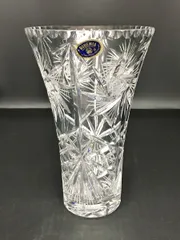 ボヘミア BOHEMIA クリスタル フラワーベース 花器 収納BOX付き 花瓶 美品 2512LR018