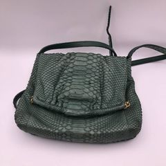 ☆希少レトロ本革パイソン2wayショルダーバッグ緑ゴールド金具 - メルカリ