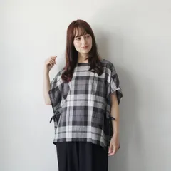 STAMP AND DIARY | オリジナルチェック サイドスリットプルオーバー (グレー系) | トップス スタンプアンドダイアリー 播州織