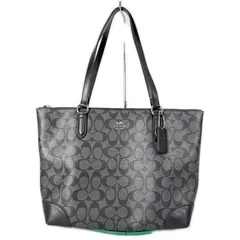 COACH コーチ トートバッグ ブラック グレー レザー シグネチャー キャンバス ユニセックス カバン レディース