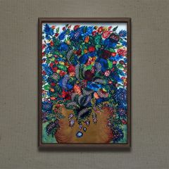 田渕眞兒 油絵 抽象画 花向笠虎作品集 No.① 和花菜彩墨図 - メルカリ