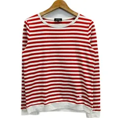 【中古】　A.P.C.　ロンT　長袖　カットソー　トップス　ロングスリーブ　クルーネック　コットン　ボーダー　ワンポイント　ブランド　プリント　リブ袖　古着　/2402のサムネイル