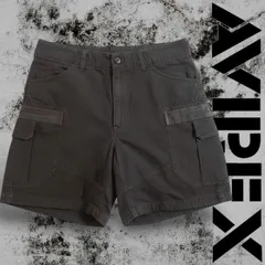 AVIREX アヴィレックス MATELIAL COMBI CARGO SHORTS フェイドウォッシュ マテリアルコンビ カーゴショーツ ショートパンツ 6126096 定価1.2万 チャコール▲035▼50402k02のサムネイル