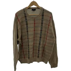【中古】　DOCKERS　セーター　長袖　ニット　トップス　クルーネック　チェック　ミドルゲージ　オーバーサイズ　古着　/7073のサムネイル