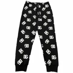 【ドンドン見直し】美品□DOLCE&GABBANA ドルチェ＆ガッバーナ DGロゴプリント 黒タグ スウェットパンツ ブラック 50 イタリア製 正規品 メンズのサムネイル