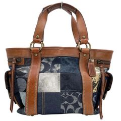 COACH パッチワーク トートバッグ ターンロック 馬車ロゴ コーチ