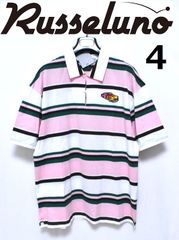 ラッセルノポロシャツ 定価2万6400円】新品 ラッセルノ ゴルフ ボーダー ポロシャツ 4(M) RS