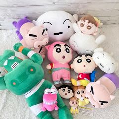 크레용 신짱 봉제인형 14점 세트 부리부리자에몽 신노스케 시로 칸탐로보 마스코트 해바라기 14