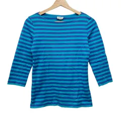 marimekko(マリメッコ) 長袖Tシャツ サイズXS レディース美品  - パープル×ライトブルー クルーネック/ボーダーのサムネイル